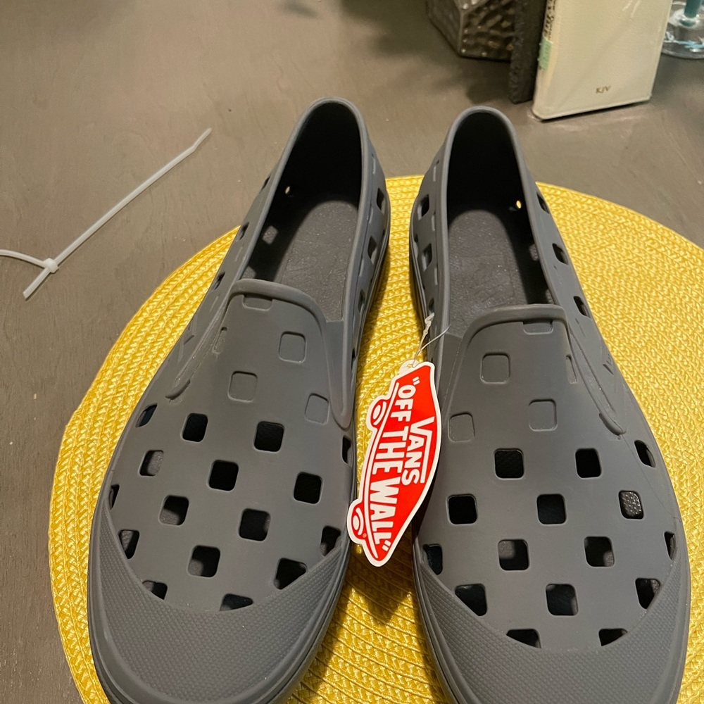 Vans Gray Perforated Slip-On Loafers